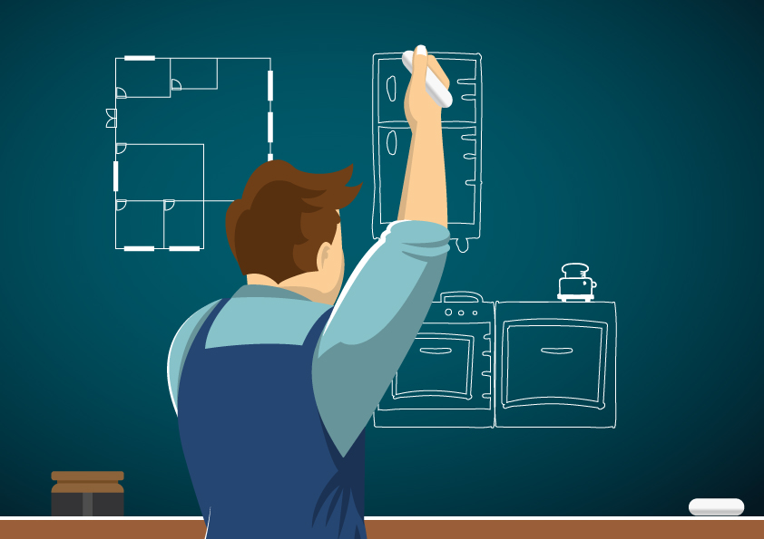 Planung von Küchen - Illustration