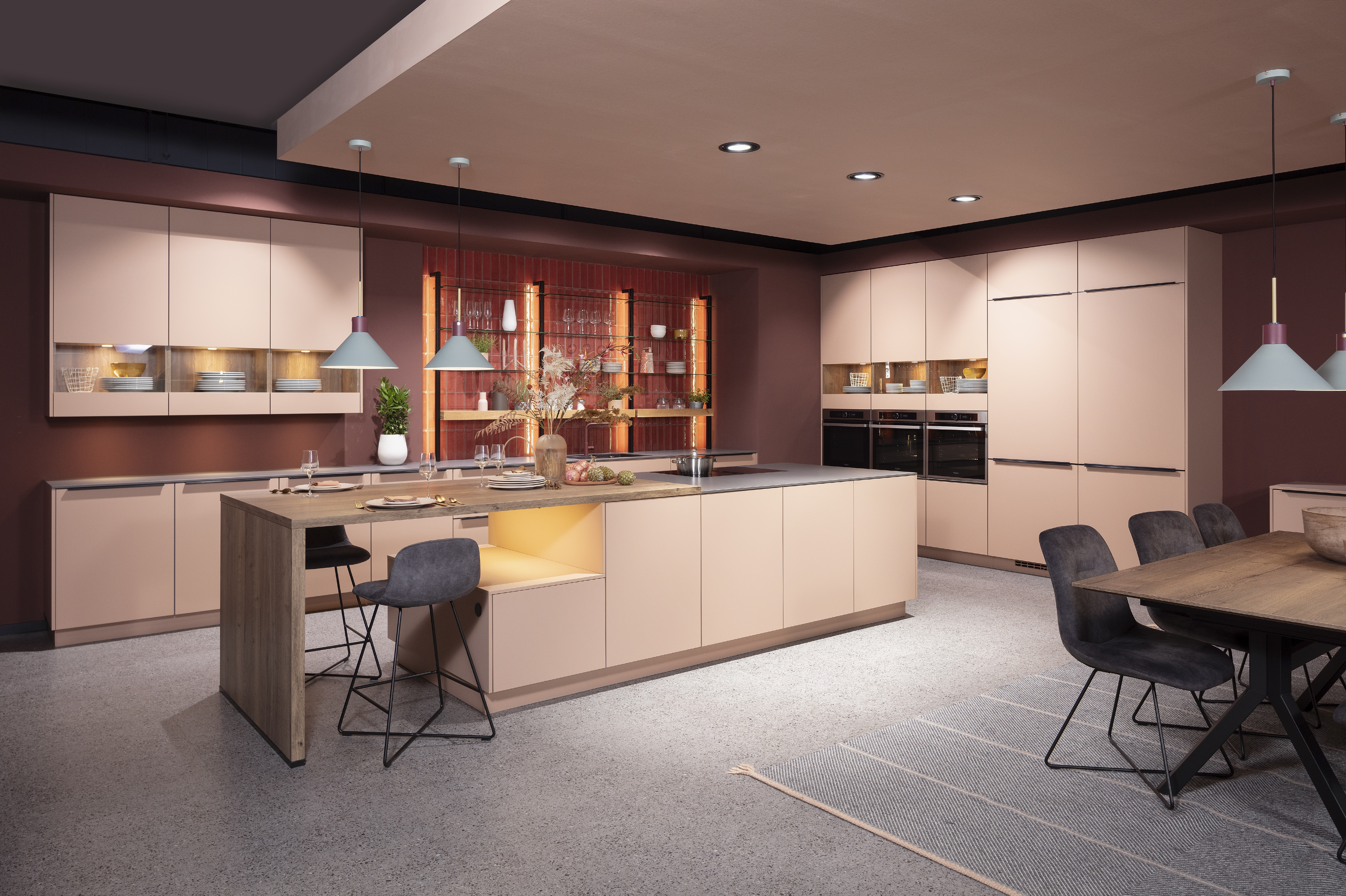 Wohnküche „Koralle“ mit Theke und Sitzplatz